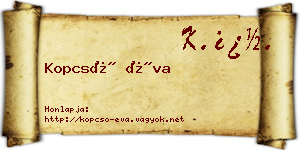 Kopcsó Éva névjegykártya
